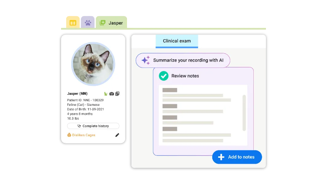 Veterinarian monitoring dog while taking notes on a tablet